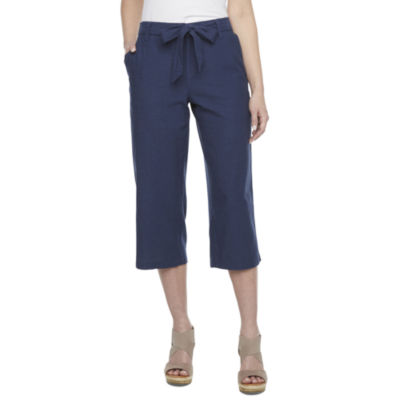 Liz Claiborne Linen Crop, Color: Indigo - JCPenney