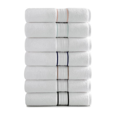 100% Cotton Medium Weight Floral Border 12 Piece Assorted Bathroom Towel Set,  White - Blue Nile Mills : Target