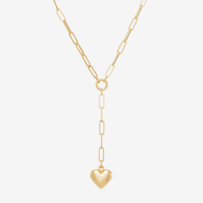 Lock and Key Lariat Necklace in 10K Gold