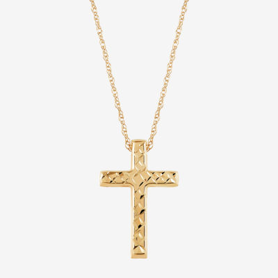 Religious Jewelry Womens 10K Gold Cross Pendant Necklace