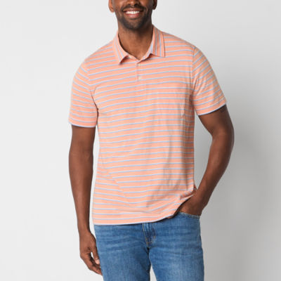 St. John's Bay Striped Super Soft Jersey Mens Classic Fit Short Sleeve ...