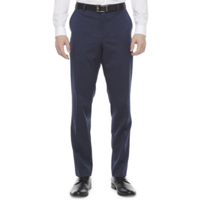 Men's Formal 4 way Stretch Trousers in Navy Blue Slim Fit - (SUBTRACT)