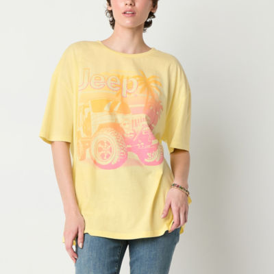 New World Jeep Summer Oversized Tee Womens Crew Neck Short