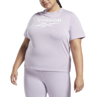 Reebok Womens Crew Neck Short Sleeve T-Shirt Plus, Purple Oasis JCPenney