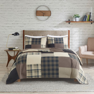 Your Lifestyle By Donna Sharp Highland Plaid Hypoallergenic Quilt Set,  Color: Beige Brown White - JCPenney