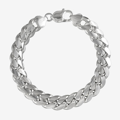 Made in Italy Sterling Silver 9 Inch Solid Curb Chain Bracelet