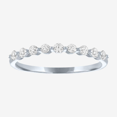 Diamond anniversary band on sale 10k white gold