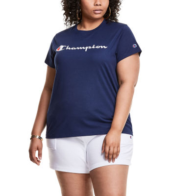Champion Womens Crew Short Sleeve T-Shirt Plus -