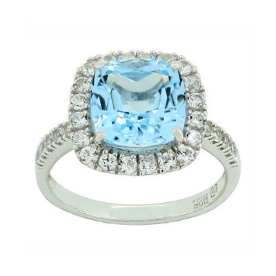 Genuine Blue Topaz & Lab-created White Sapphire Sterling Silver Ring 