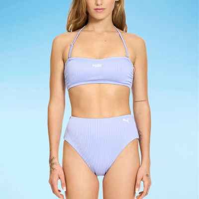 Puma Womens Fabric Lined High Waist Bikini Swimsuit Color: Purple -