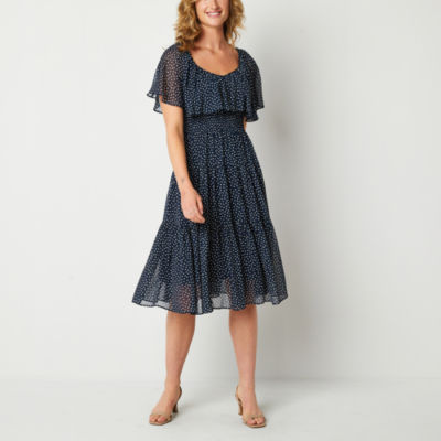 Jessica Howard Polka Dot Tea Length Dress