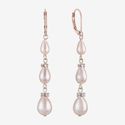 Monet Jewelry Simulated Pearl Drop Earrings Color Pink Jcpenney