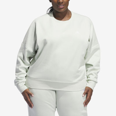 adidas Feel Cozy Crew Sweatshirt Plus Size Color Linen Green JCPenney