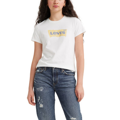 Levis white hot sale tshirt women