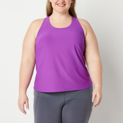 Xersion Womens Round Neck Sleeveless Tank Top Plus, Color: Shocking Purple  - JCPenney