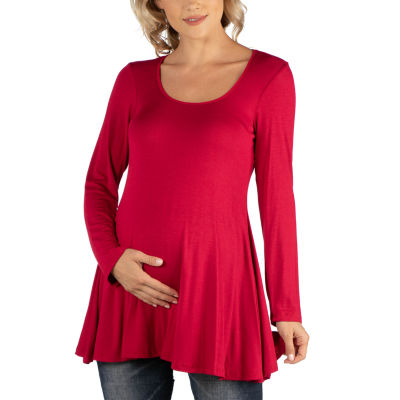 24/7 Comfort Apparel Long Sleeve Solid Swing Flare Tunic Top - JCPenney