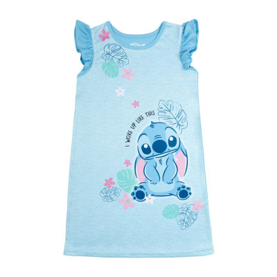 Disney Collection Little Big Girls Stitch Crew Neck Short Sleeve