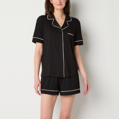Anjue Women’s Pajama Set - Button Front Shorts & Top, Bamboo Viscose, Comfy Sleepwear & Loungewear