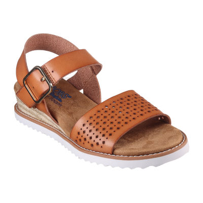 Bobs Womens Kiss Sunny Flair Strap Sandals, Color: Brown -