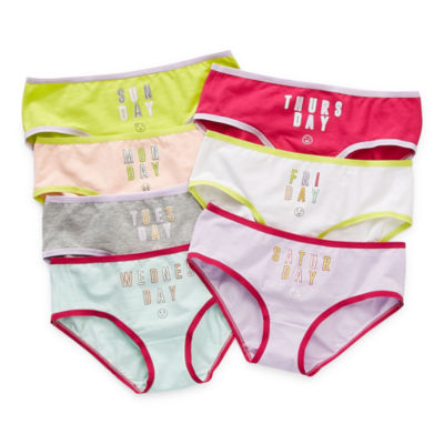 Thereabouts Little & Big Girls 7 Pack Hipster Panty, Color: Days