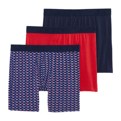 Jockey Staycool Mens 3 Pack Long Leg Boxer Briefs, Color: Blue - JCPenney