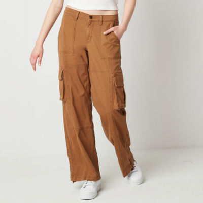 Arizona Womens High Rise Straight Cargo Pant-Juniors, Color: Tiki