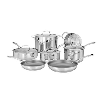 Cuisinart Nesting Stainless Steel 11-Pc. Cookware Set, Color: Stainless  Steel - JCPenney
