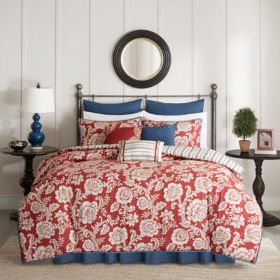 Madison Park Essentials Everest 6-Piece Reversible Twin Comforter Set in Red Plaid