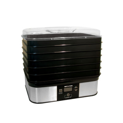 Weston Plus 6-Tray Black and Silver Food Dehydrator with Built-in Timer Silver/Black