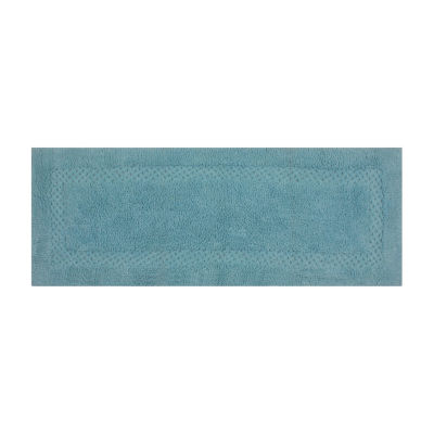 Home Weavers Inc Classy Bathmat Collection 21 in. x 34 in. Blue Cotton Bath Rug