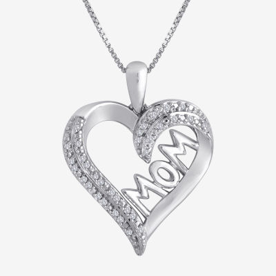 Mom Heart Locket in Sterling Silver