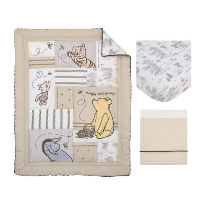 Gray winnie the pooh cheap crib bedding