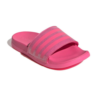 adidas Little Big Girls Adilette Comfort Slide Sandals