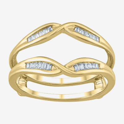 Womens 1/6 CT. T.W. White Diamond 10K Gold Wedding Ring Guard - JCPenney