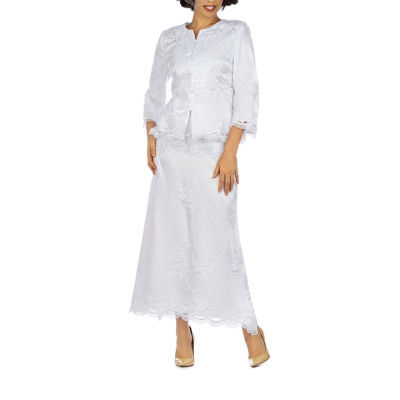 White lace outlet skirt suit