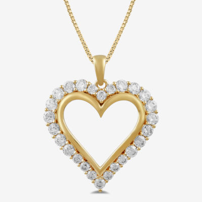 Beautiful 10kt White Gold and Diamond Heart Necklace 6 small diamonds, with offers 10kt