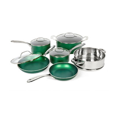 Granitestone 20-pc. Aluminum Dishwasher Safe Non-Stick Cookware Set, Color:  Emerald - JCPenney in 2023