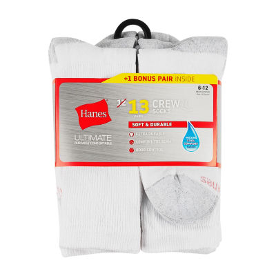 Men's Hanes Ultimate® 12-pack Soft & Durable Crew Socks