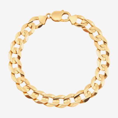 Mens 10K Yellow Gold 9 Curb Bracelet - JCPenney