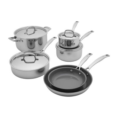 Henckels Clad Alliance 10-pc. Stainless Steel Cookware Set, Color: Stainless  Steel - JCPenney