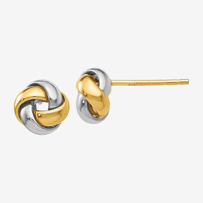 14K Two Tone Gold 8mm Knot Stud Earrings JCPenney