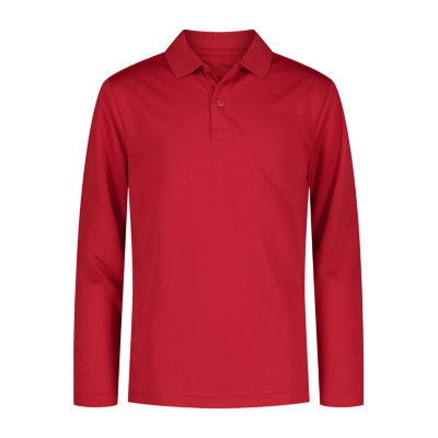 Boys long store sleeve performance polo