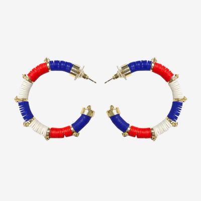 Red white and sale blue hoop earrings