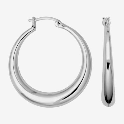 Sterling Silver Large Polished Hoop Earrings - JCPenney