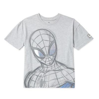 Disney Collection D100 Little & Big Boys Crew Neck Short Sleeve Spiderman  Graphic T-Shirt