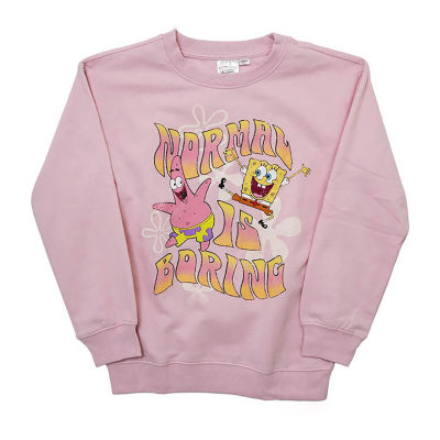 Little Big Girls Crew Neck Long Sleeve Spongebob Sweatshirt