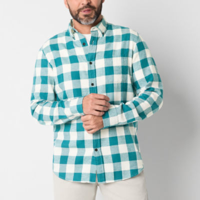 St. John's Bay Mens Long Sleeve Classic Fit Flannel Shirt - JCPenney