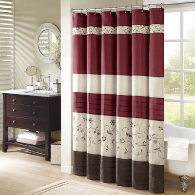 Red white deals blue shower curtain