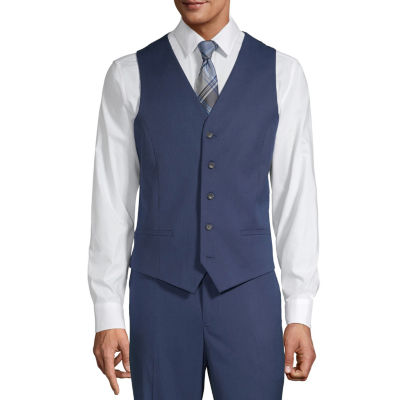 Blue suit white on sale vest