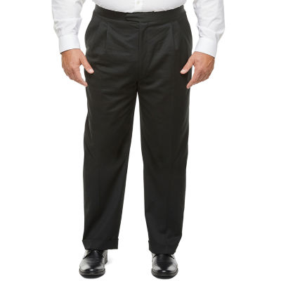 Mens black pleated tuxedo pant/ adjustable waist